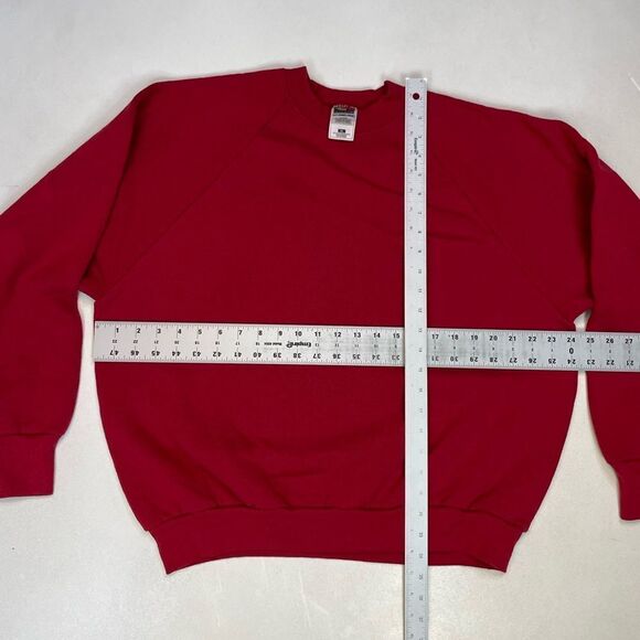 VINTAGE Fruit Of The Loom Blank Crewneck Sweatshirt Men XL Red 90s - Picture 4 of 4